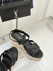 Dior D-Club Wedge Sandal Black Calfskin 9.5cm - 4