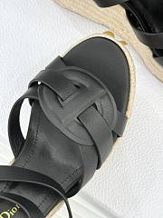 Dior D-Club Wedge Sandal Black Calfskin 9.5cm - 2