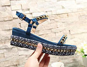 Christian Louboutin Blue Suede Stud Cataclou Denim Sandals - 2