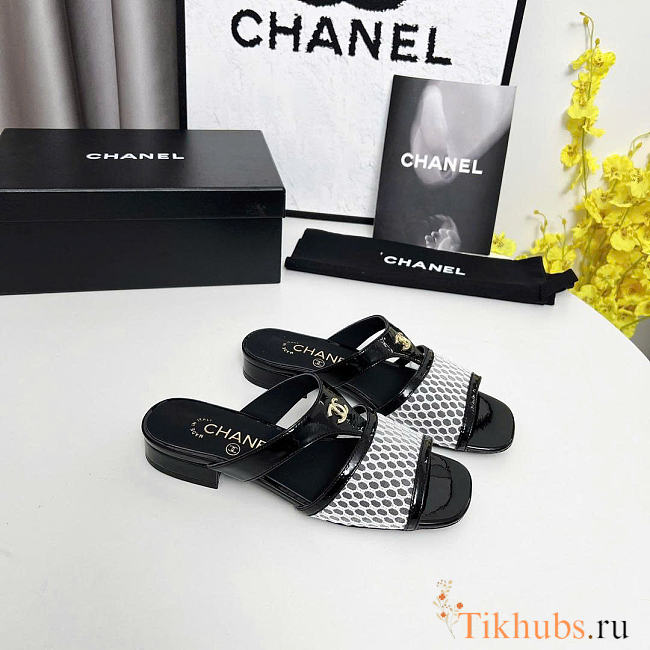 Chanel Black Slides Sandal - 1