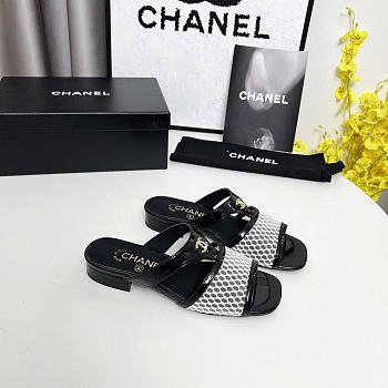 Chanel Black Slides Sandal