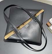 Loewe Medium Puzzle Fold Tote Shiny Calfskin Black 31.5x14.5x25.5cm - 6