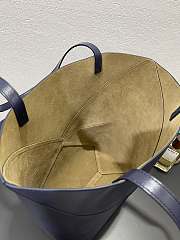 Loewe Medium Puzzle Fold Tote Shiny Calfskin Navy Blue 31.5x14.5x25.5cm - 4