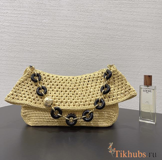 Loewe x Paula's Ibiza Medium Raffia Ola Shoulder Bag 26x13x18cm - 1