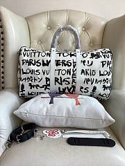 Louis Vuitton LV Keepall Bandoulière 50 Black White 50x29x23cm - 1