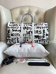 Louis Vuitton LV Keepall Bandoulière 50 Black White 50x29x23cm - 3