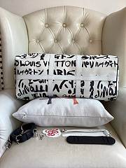 Louis Vuitton LV Keepall Bandoulière 50 Black White 50x29x23cm - 4