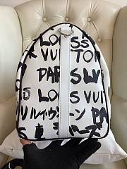 Louis Vuitton LV Keepall Bandoulière 50 Black White 50x29x23cm - 2