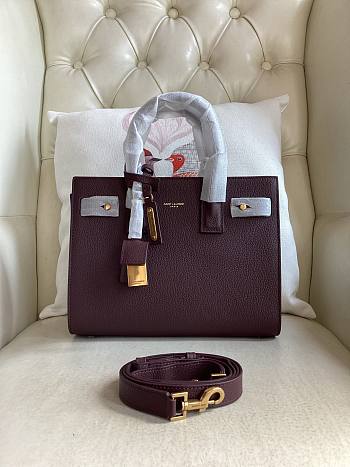 YSL Sac De Jour Supple Grained Wine 26cm
