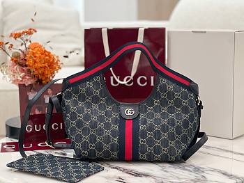 Gucci Giglio Small Tote Bag Blue 25x20x15cm