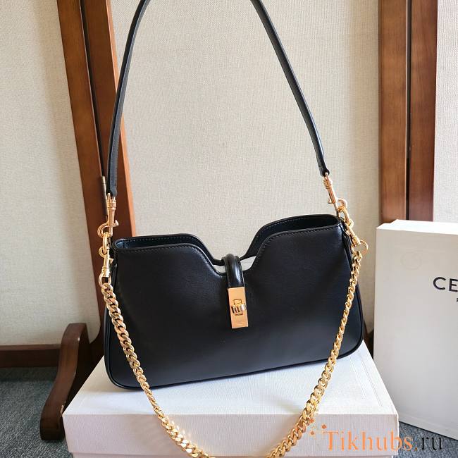 Celine Shoulder Camille 16 Soft Smooth Calfskin Black 27x15x4cm - 1