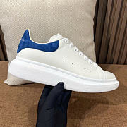 Alexander McQueen White Blue Suede Sneaker - 1