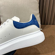 Alexander McQueen White Blue Suede Sneaker - 2