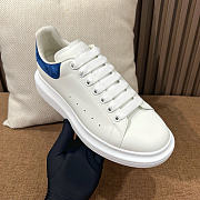 Alexander McQueen White Blue Suede Sneaker - 4
