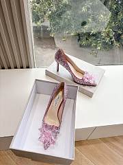   Jimmy Choo Rose Mix Suede and Crystal Covered Pointy Toe Pumps - 2