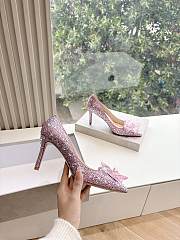   Jimmy Choo Rose Mix Suede and Crystal Covered Pointy Toe Pumps - 3