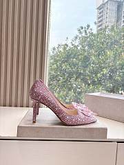   Jimmy Choo Rose Mix Suede and Crystal Covered Pointy Toe Pumps - 4