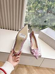   Jimmy Choo Rose Mix Suede and Crystal Covered Pointy Toe Pumps - 5