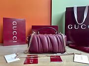 Gucci GG Marmont mini top handle bag in a burgundy or bordeaux color size 21cm - 6