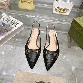 Gucci Flat Black Slingback Pumps