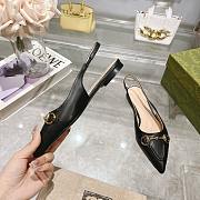 Gucci Flat Black Slingback Pumps - 5