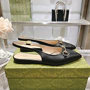 Gucci Flat Black Slingback Pumps - 3