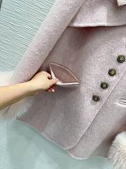 Prada pink wool coat with fur cuffs - 2