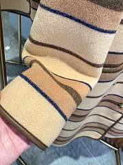 Burberry Hooded Striped Leather-Trimmed Wool Coat.  - 5