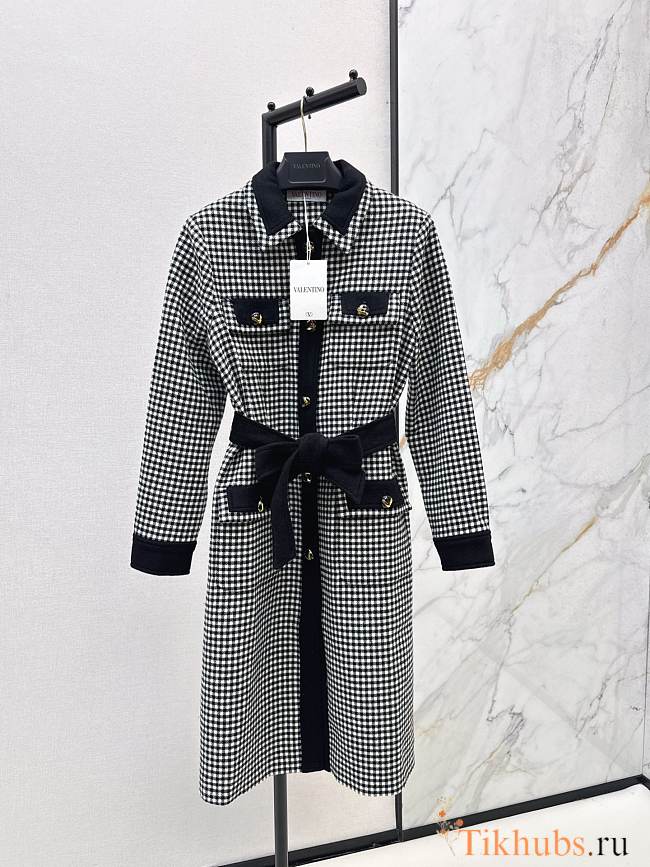 Valentino Garavani Belted Checked Wool and Cashmere-Blend Coat - 1