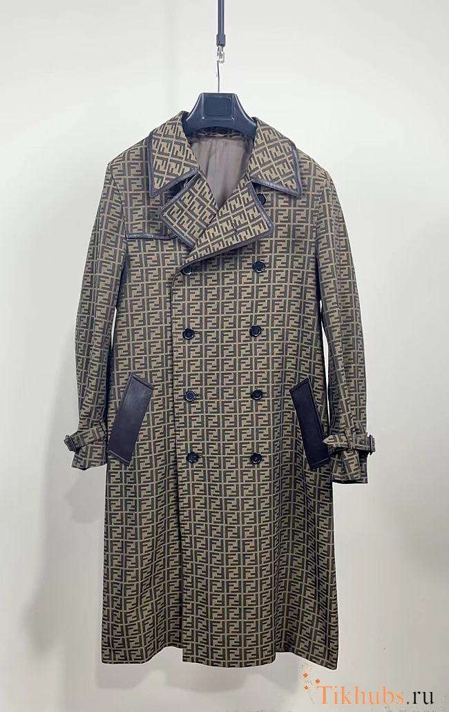 Fendi FF Jacquard Double-Breasted Trench Coat.  - 1