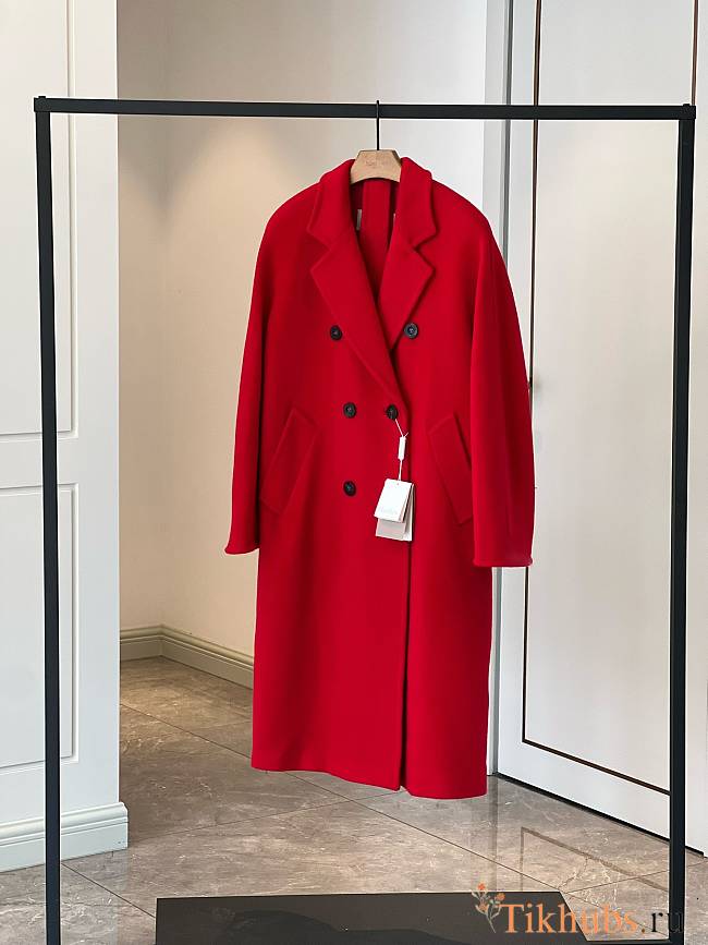 Max Mara 101801 cashmere or wool blend coat red - 1