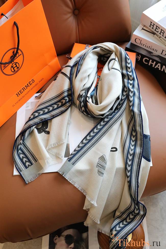 HERMÈS ET GRIS GRIS RECTANGLE SCARF 63*180cm - 1