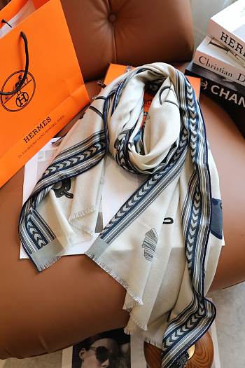 HERMÈS ET GRIS GRIS RECTANGLE SCARF 63*180cm