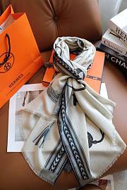 HERMÈS ET GRIS GRIS RECTANGLE SCARF 63*180cm - 4