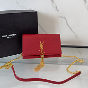 YSL Red Pebbled Leather Small Kate Bag size 19cm - 1