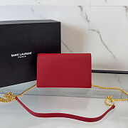YSL Red Pebbled Leather Small Kate Bag size 19cm - 6