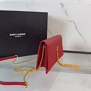 YSL Red Pebbled Leather Small Kate Bag size 19cm - 5