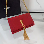 YSL Red Pebbled Leather Small Kate Bag size 19cm - 3