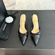 Chanel Mary Jane style slingback heels black  high 6.5cm - 6