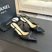 Chanel Mary Jane style slingback heels black  high 6.5cm - 4