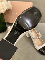 Miu Miu patent leather Mary Jane pumps white and black high 6.5cm - 6
