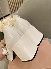 Miu Miu patent leather Mary Jane pumps white and black high 6.5cm - 4
