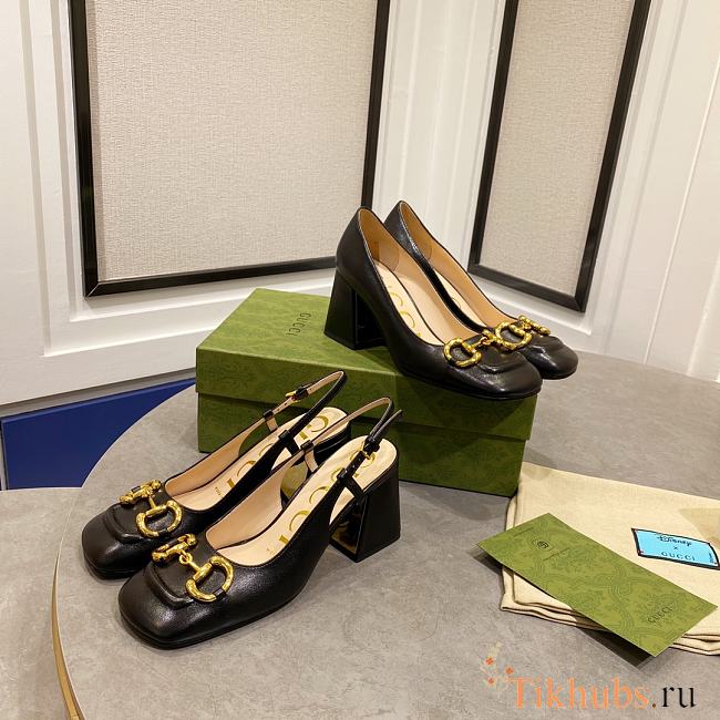 Gucci Horsebit Mid-Heel Pumps high 7.5cm - 1