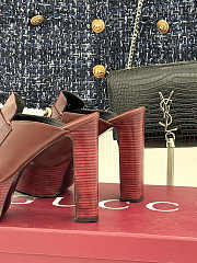 Gucci Horsebit platform mules in a burgundy color 13cm - 6