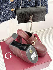 Gucci Horsebit platform mules in a burgundy color 13cm - 3