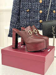 Gucci Horsebit platform mules in a burgundy color 13cm - 2