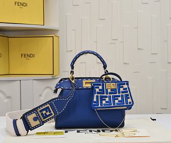 Fendi peekaboo isee Bag blue size 23 cm
