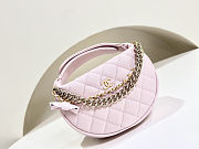  Chanel Shiny Caviar Quilted Bow Pouch Hobo in pink size 18cm - 1