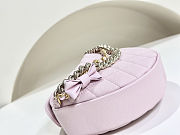  Chanel Shiny Caviar Quilted Bow Pouch Hobo in pink size 18cm - 4
