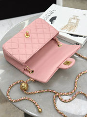 Chanel Mini Camellia Crush Rectangular Flap Rose Clair Lambskin Antique Gold Hardware 20cm - 2